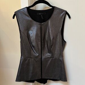 Shimmering Black Sleeveless Top